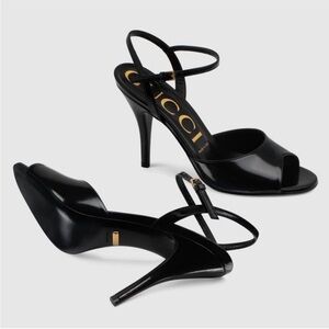 Gucci Regent sandal heels Black Leather Ankle Strap